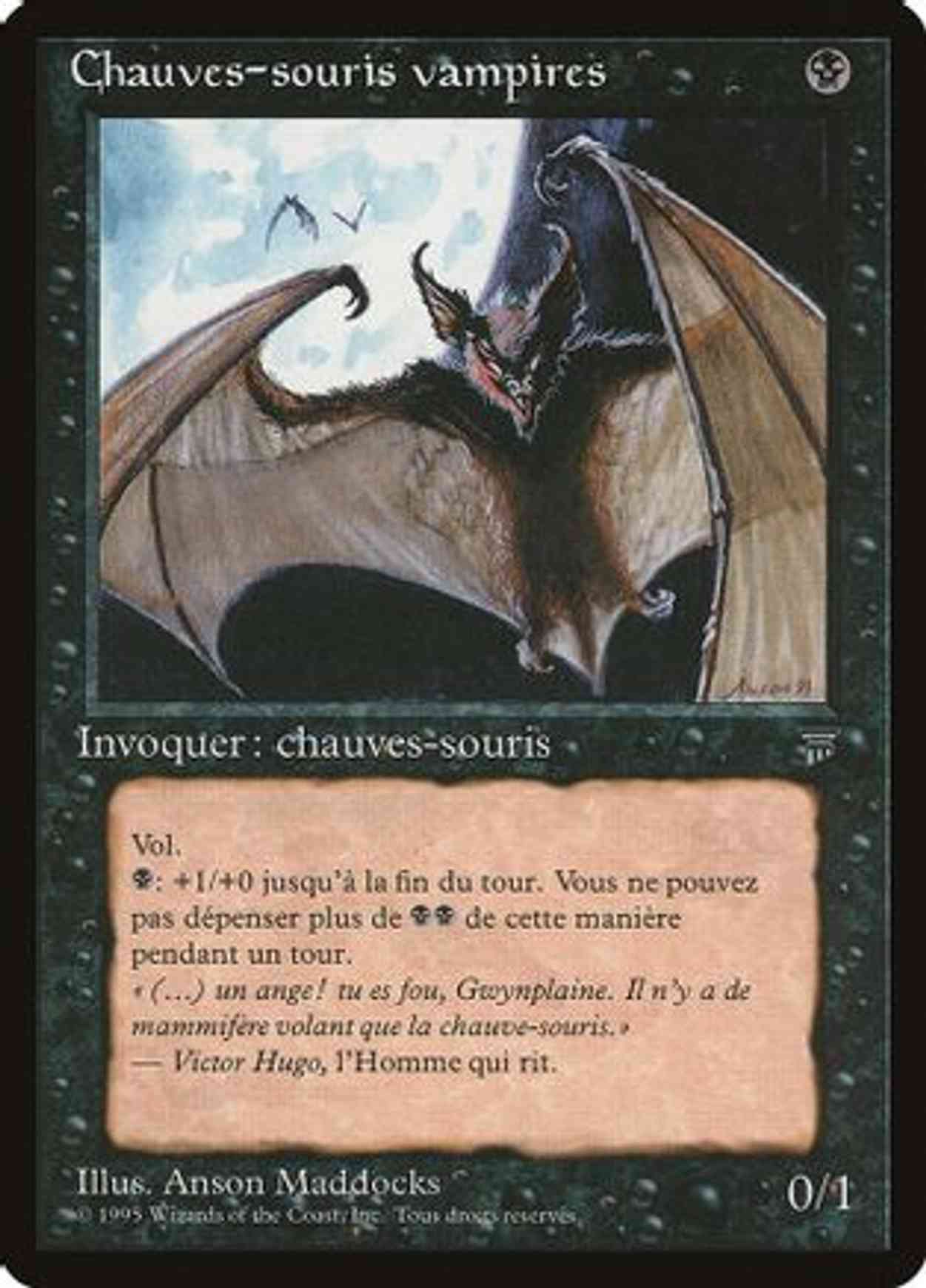 Vampire Bats (French) - "Chauves-souris vampires" magic card front