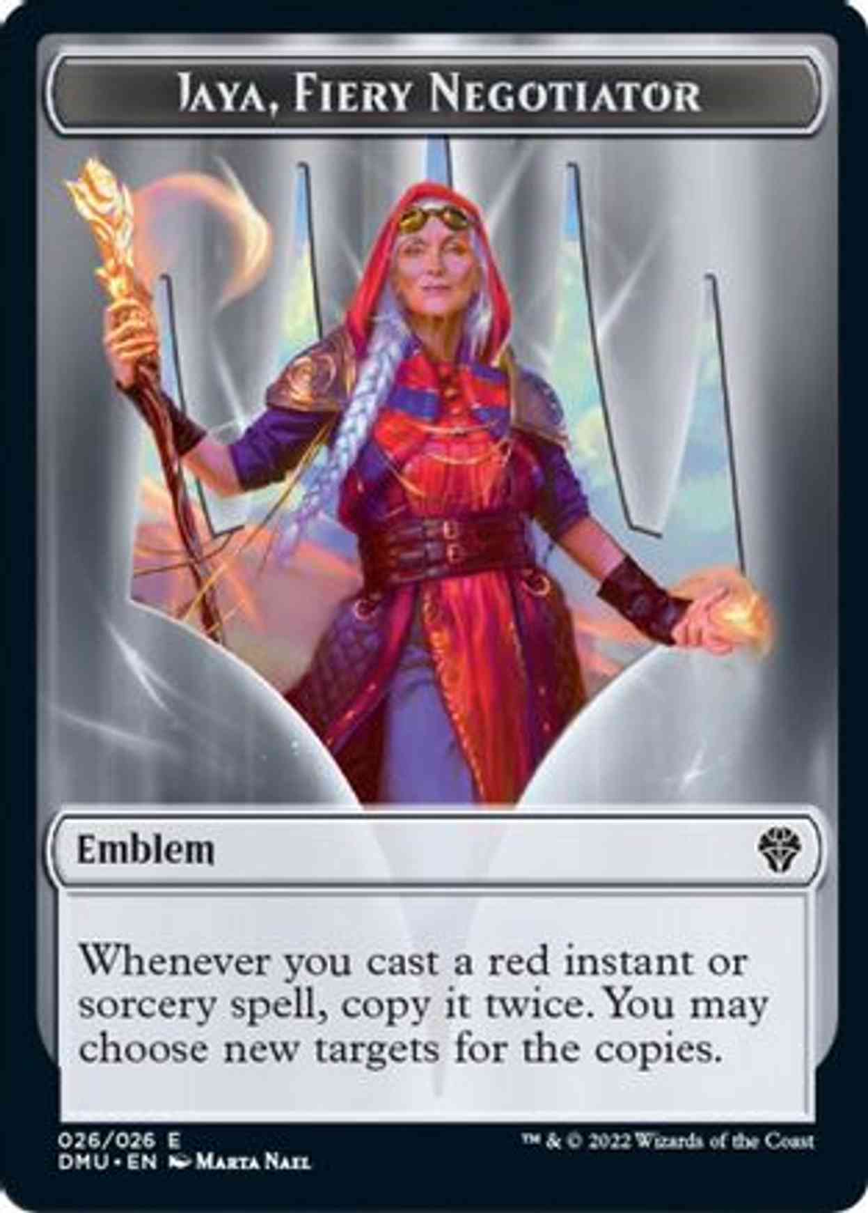 Emblem - Jaya, Fiery Negotiator magic card front
