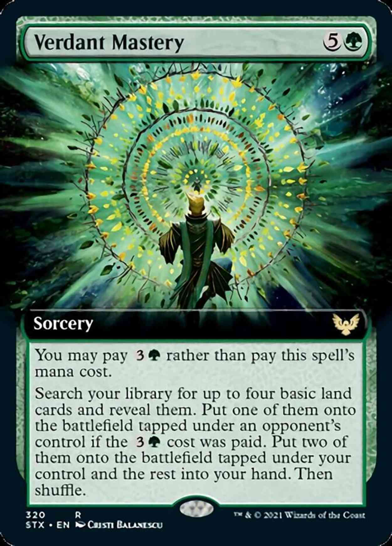 Verdant Mastery (Extended Art) magic card front