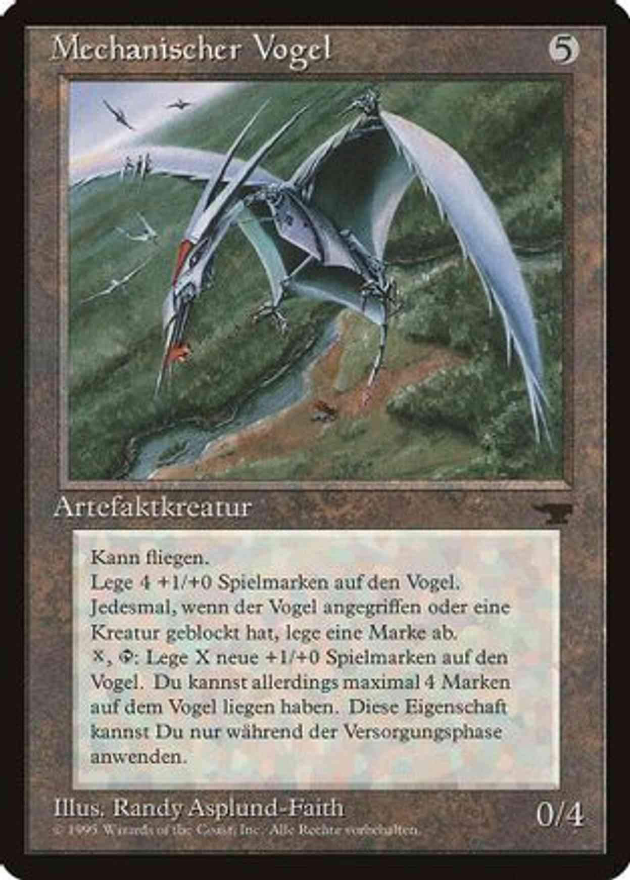 Clockwork Avian (German) - "Mechanischer Vogel" magic card front