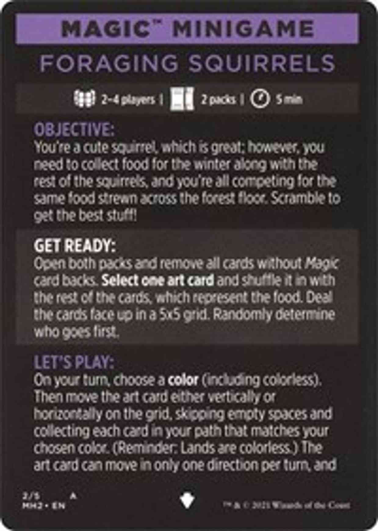 Magic Minigame: Foraging Squirrels magic card front