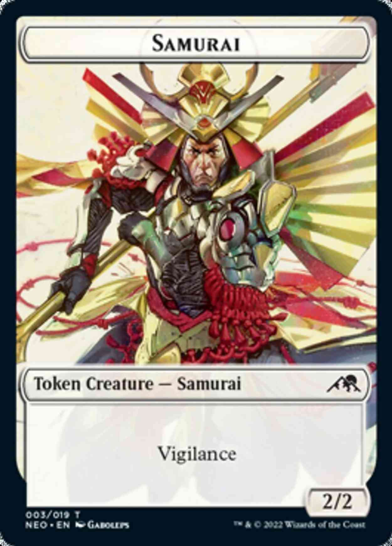 Samurai (003) // Human Monk (010) Double-sided Token magic card front