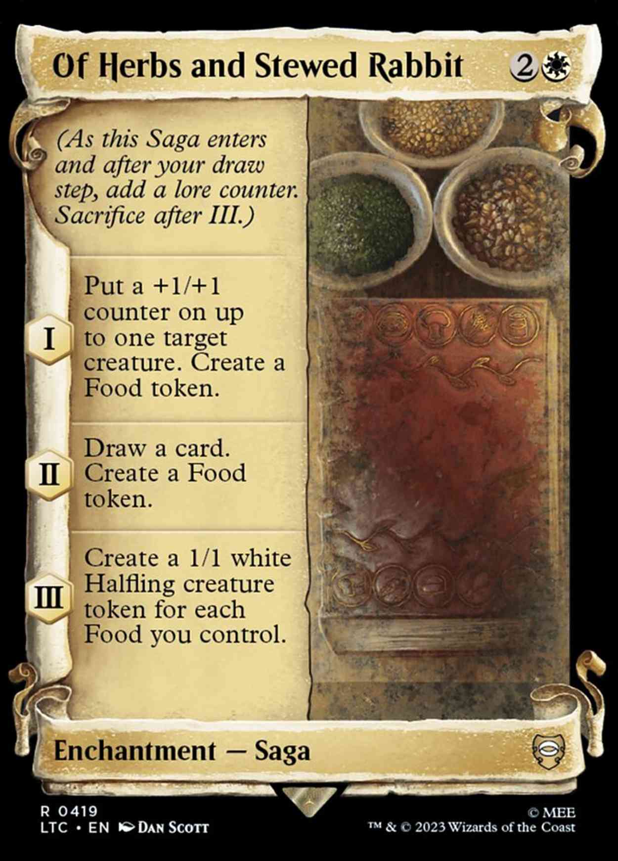 Of Herbs and Stewed Rabbit (Showcase Scrolls) magic card front