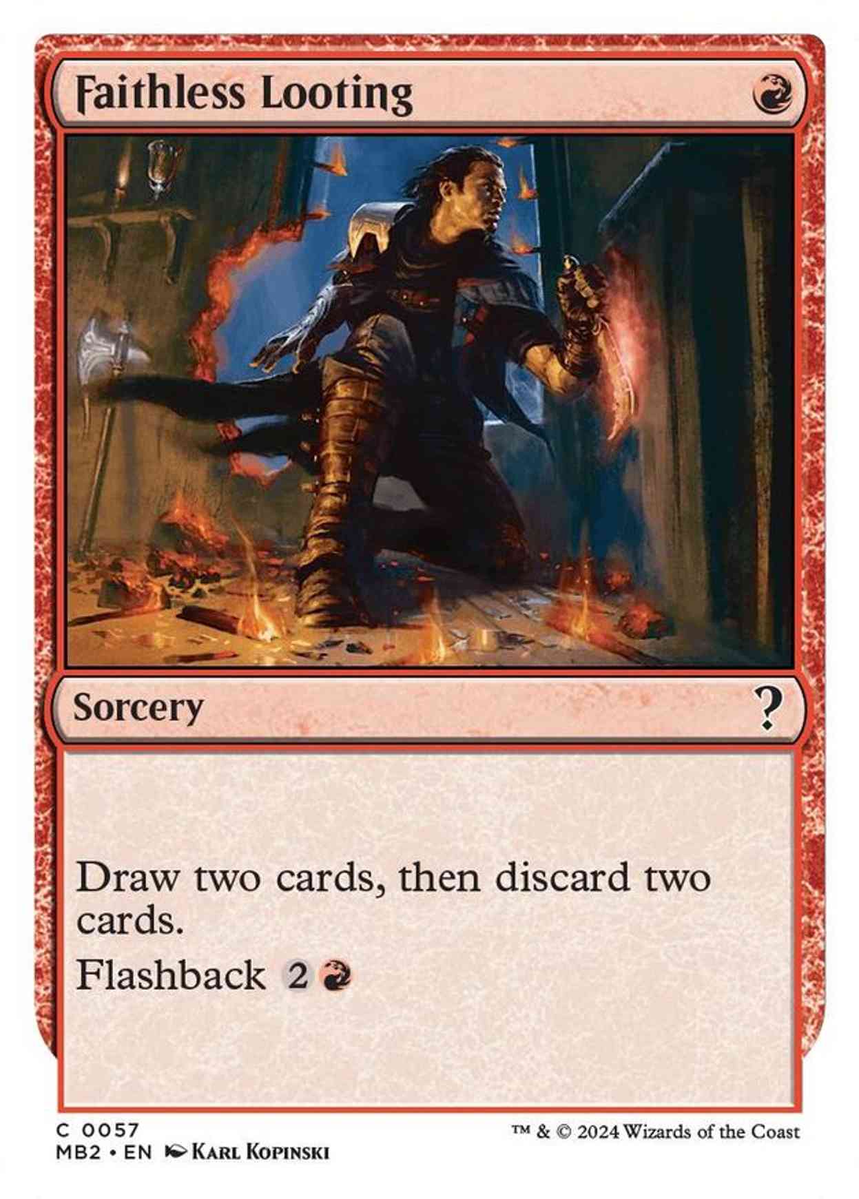 Faithless Looting (White Border) magic card front