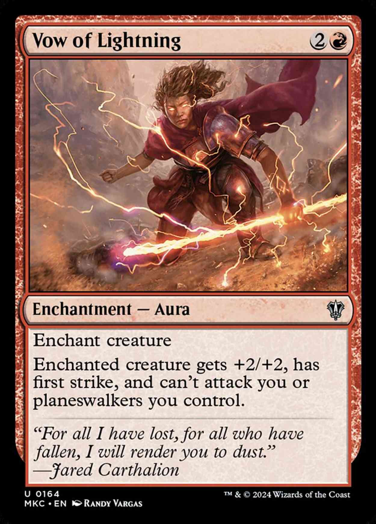 Vow of Lightning magic card front