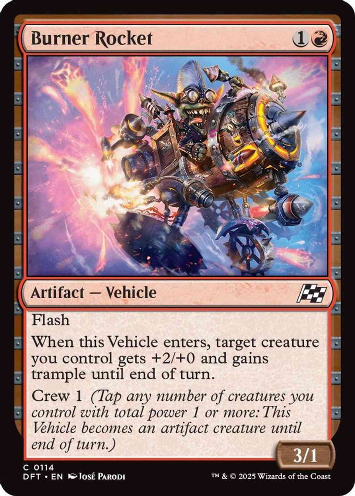 Burner Rocket magic card front
