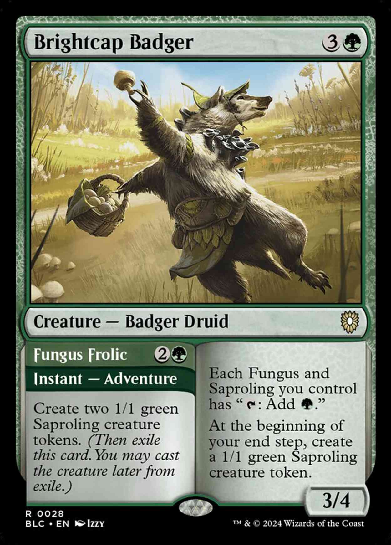 Brightcap Badger // Fungus Frolic magic card front