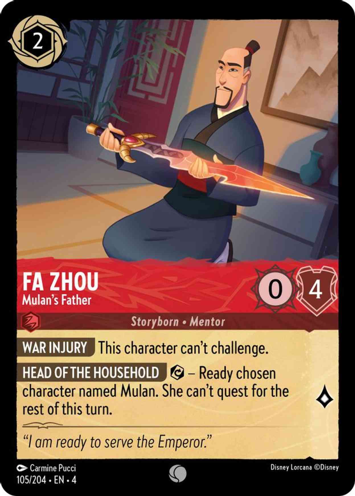 Fa Zhou - Mulan's Father magic card front