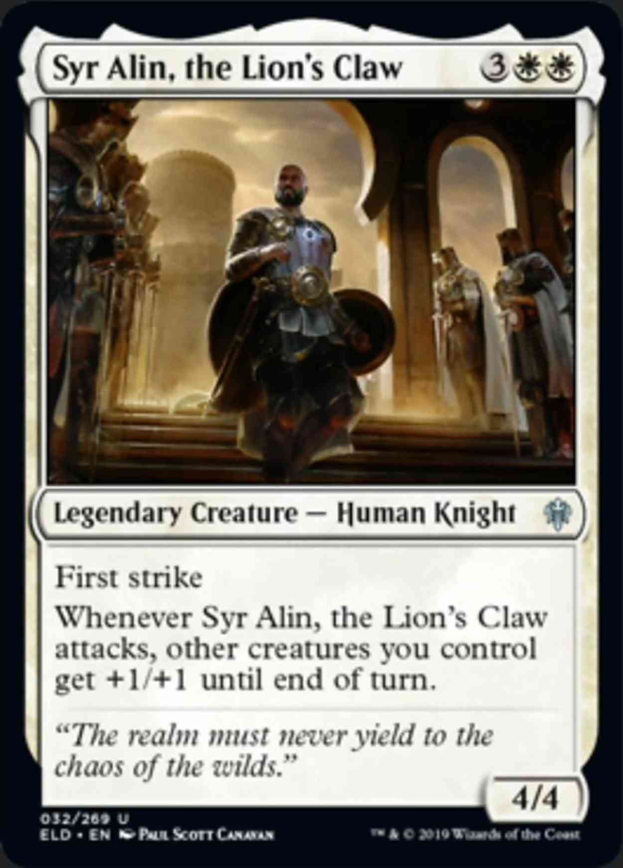 Syr Alin, the Lion's Claw magic card front