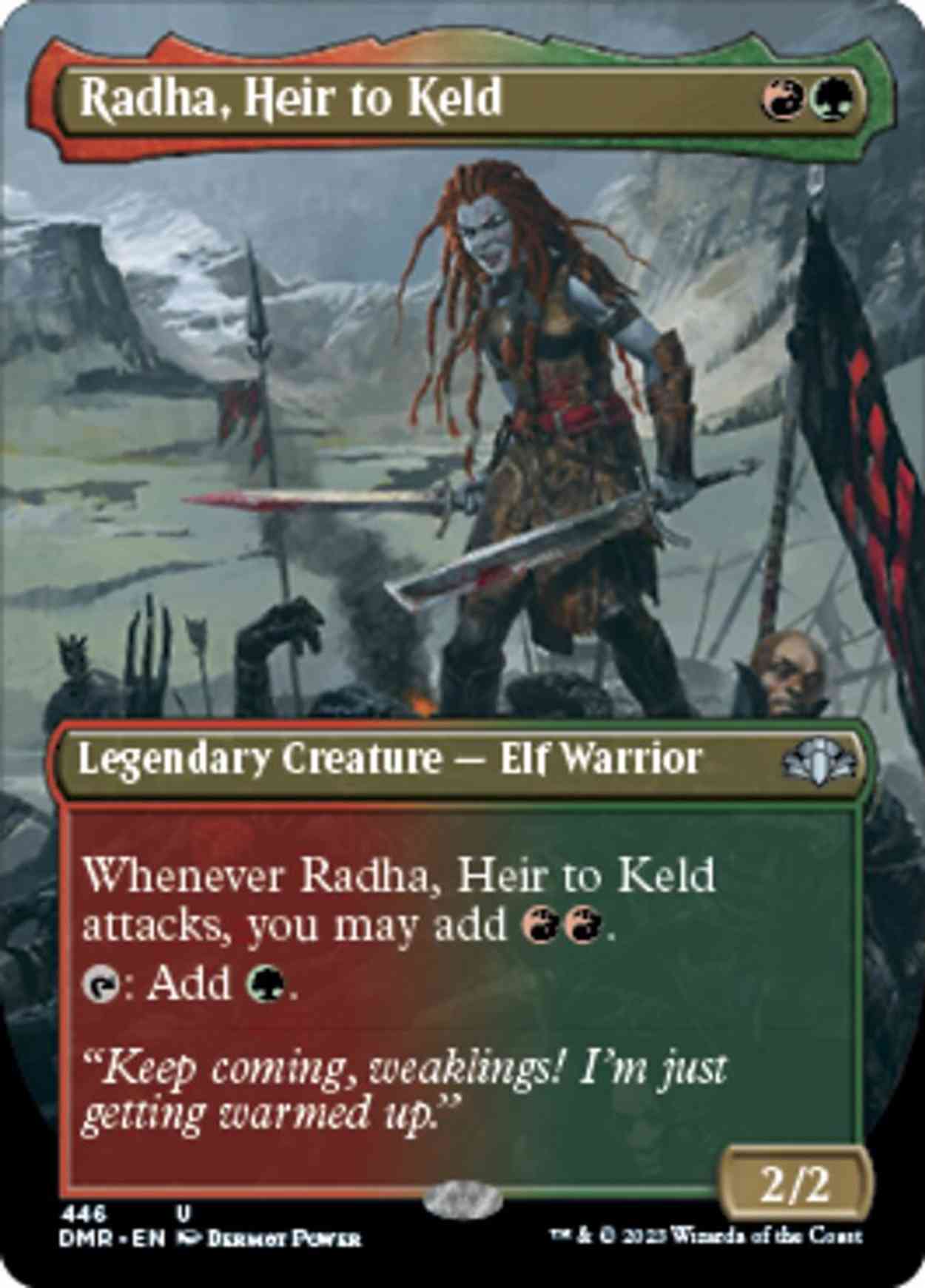 Radha, Heir to Keld (Borderless) magic card front