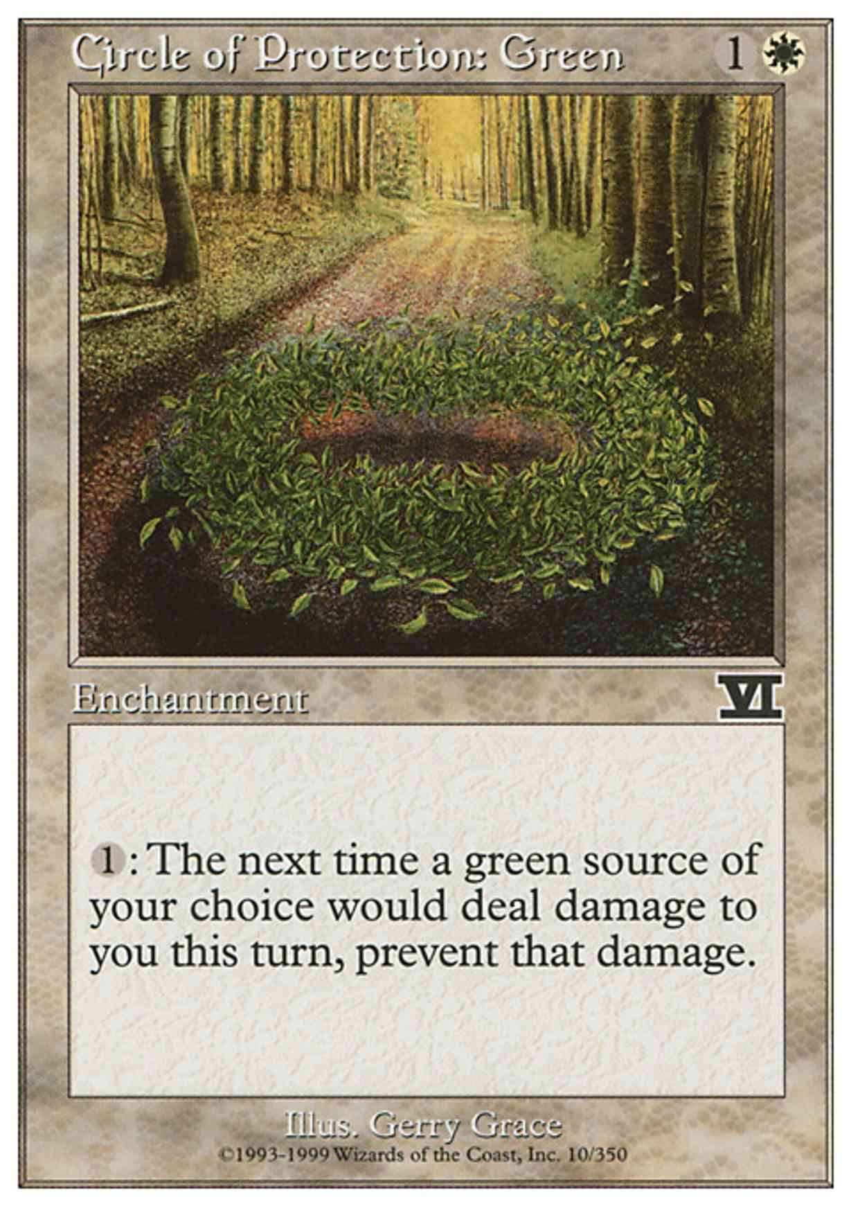 Circle of Protection: Green magic card front