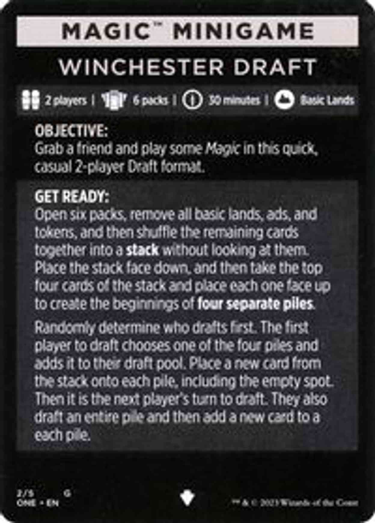 Magic Minigame: Winchester Draft magic card front