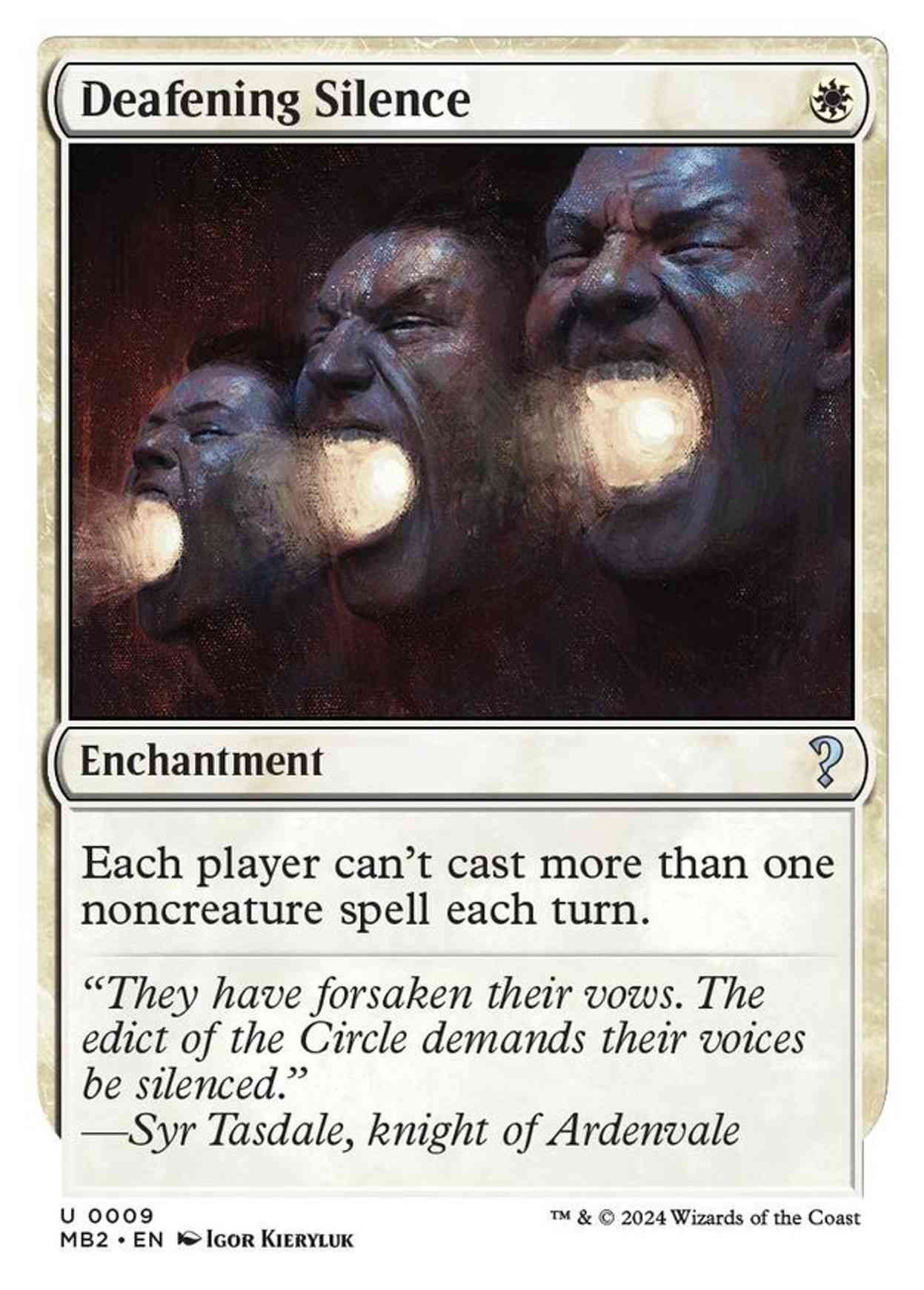 Deafening Silence (White Border) magic card front