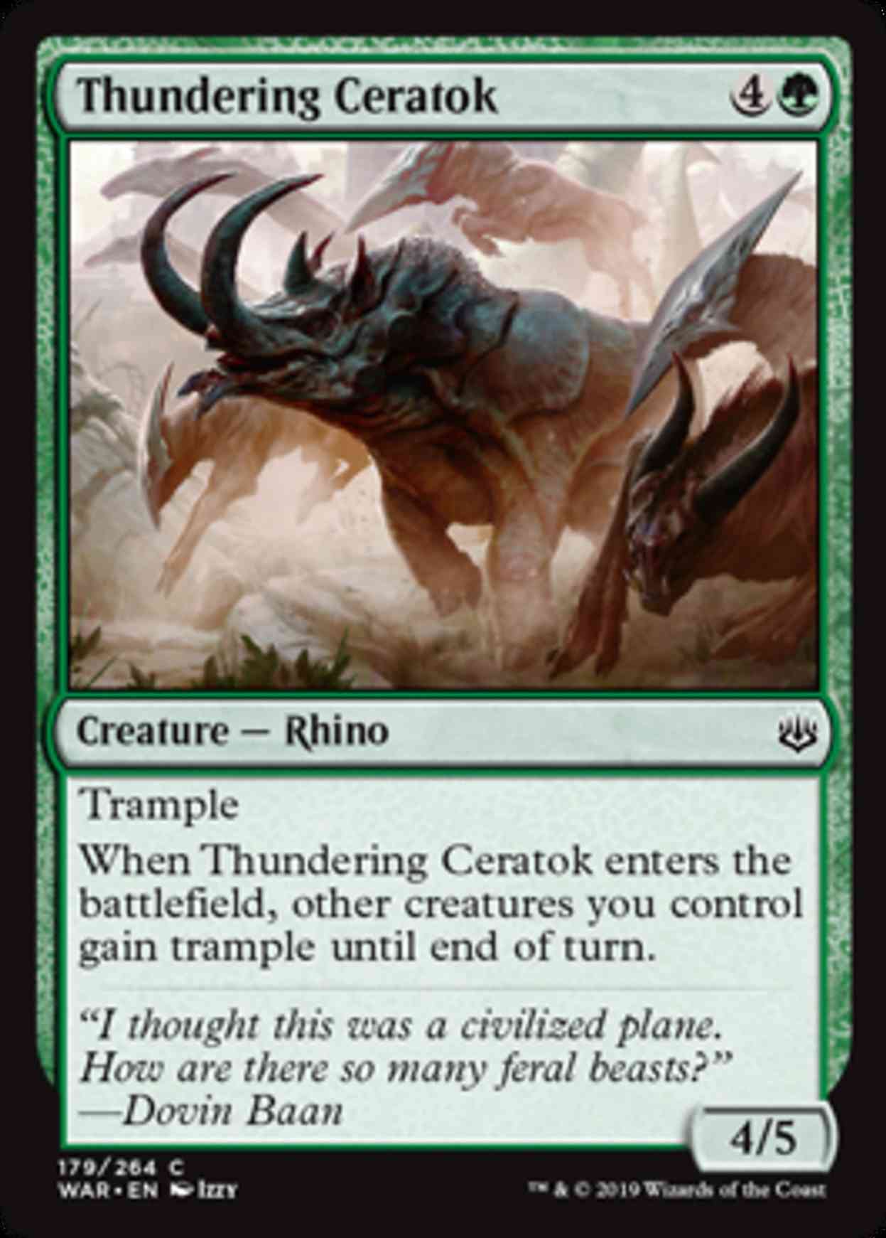 Thundering Ceratok magic card front