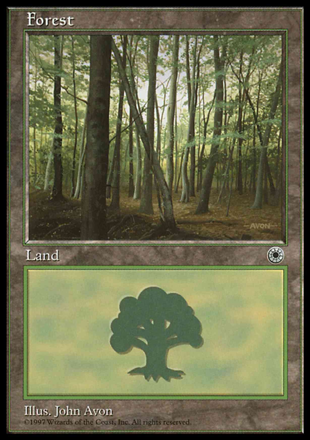 Forest (Slanted Tree) magic card front