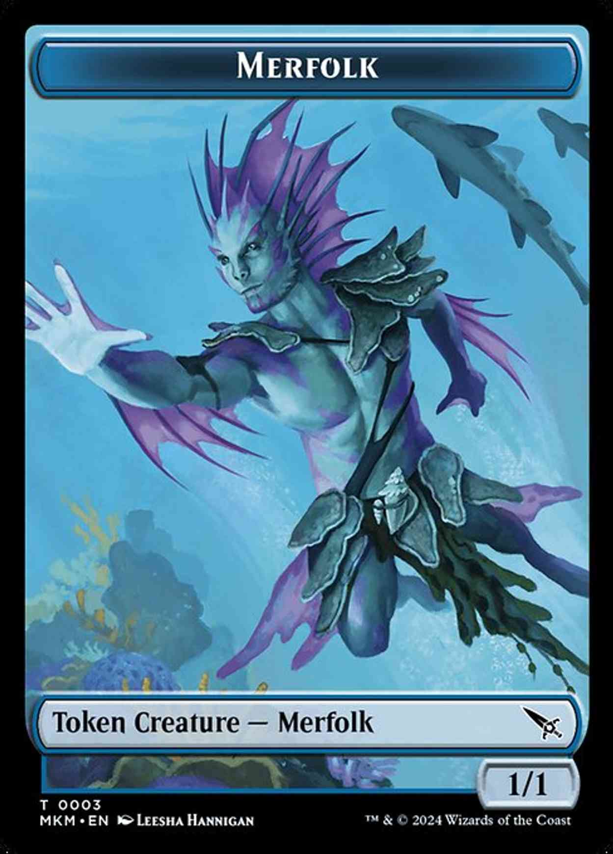 Merfolk Token magic card front