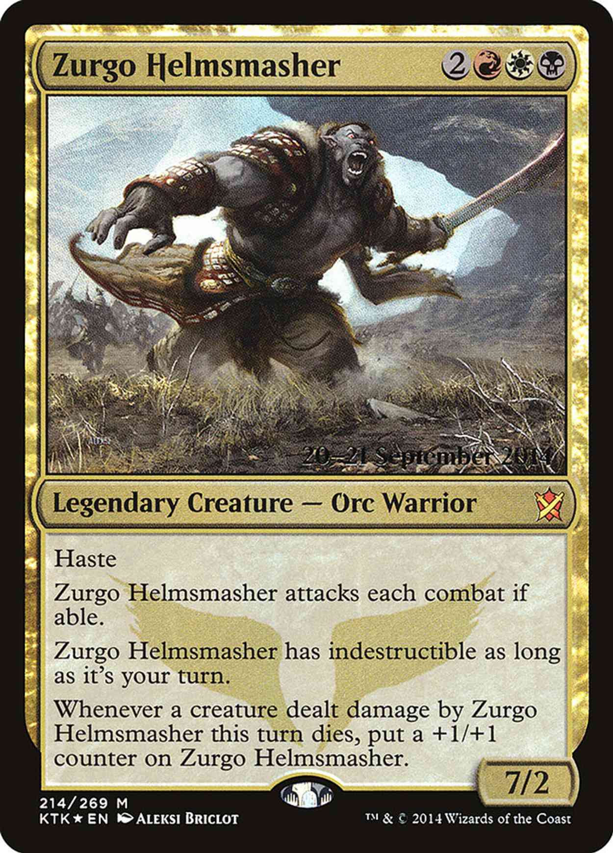 Zurgo Helmsmasher magic card front
