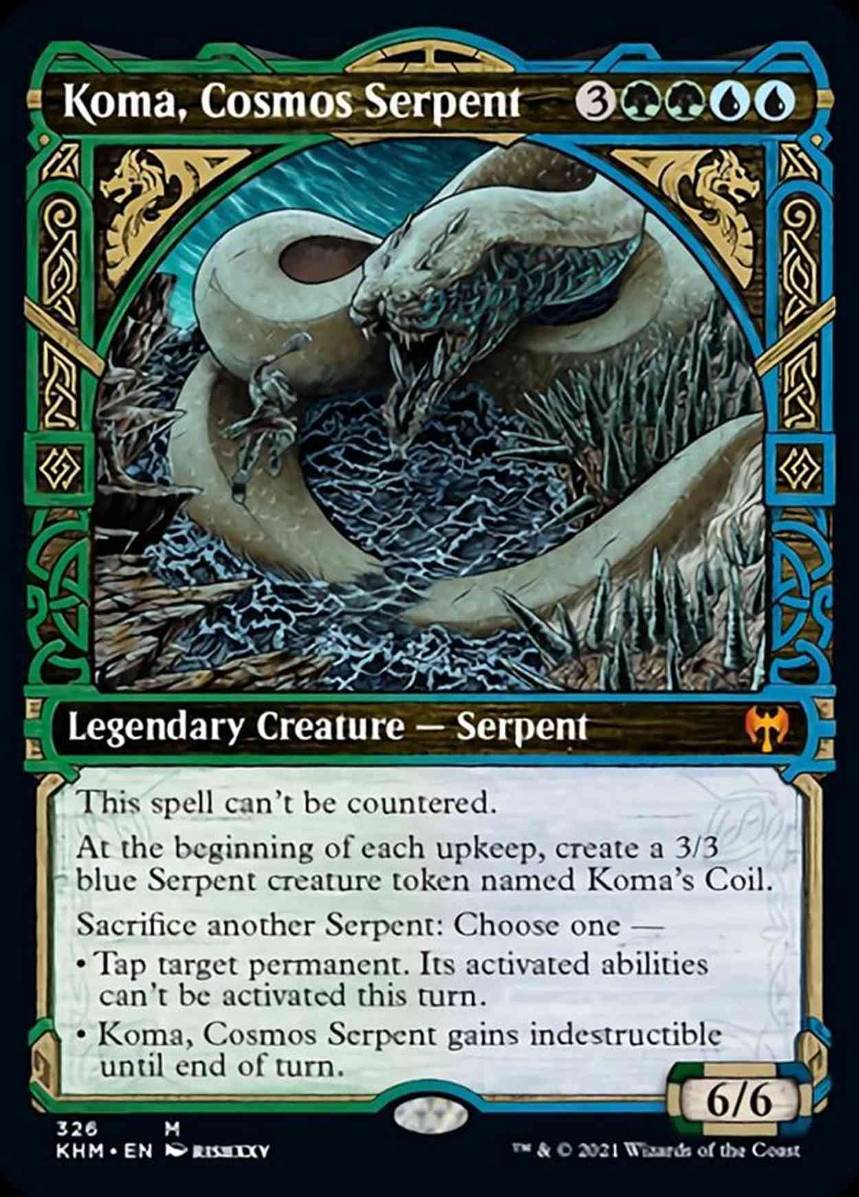 Koma, Cosmos Serpent (Showcase) magic card front