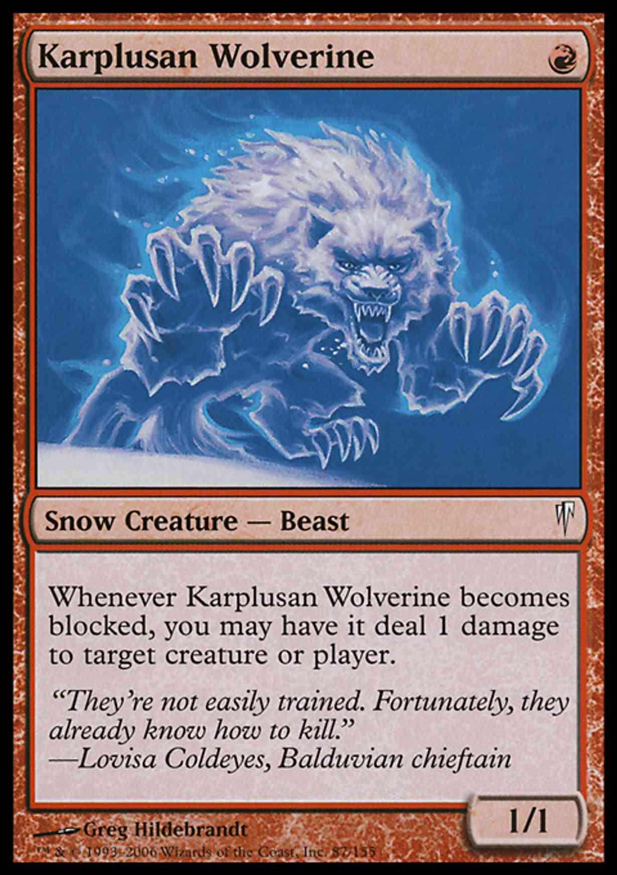 Karplusan Wolverine magic card front