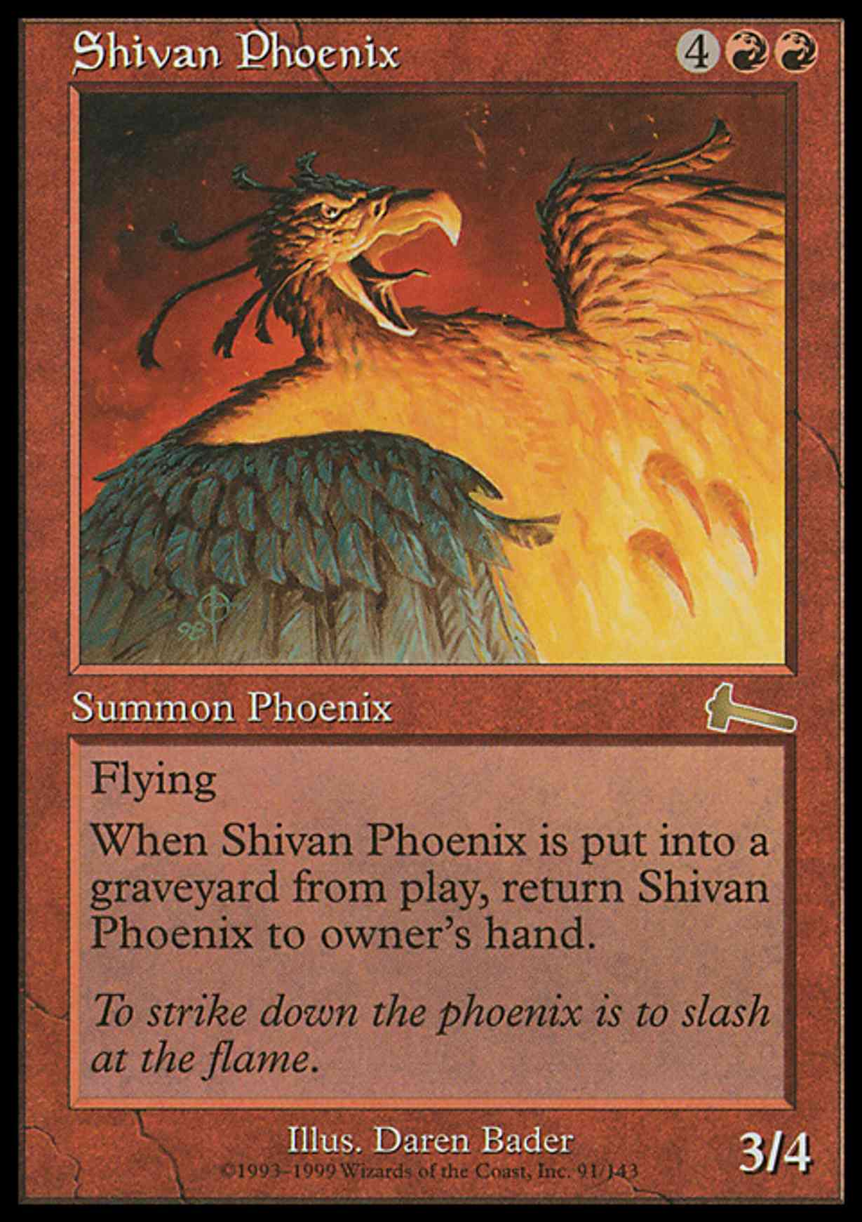 Shivan Phoenix magic card front