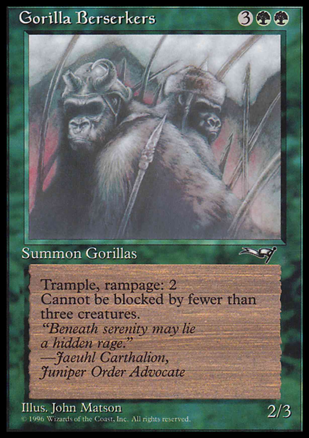 Gorilla Berserkers (Closed Mouth) magic card front