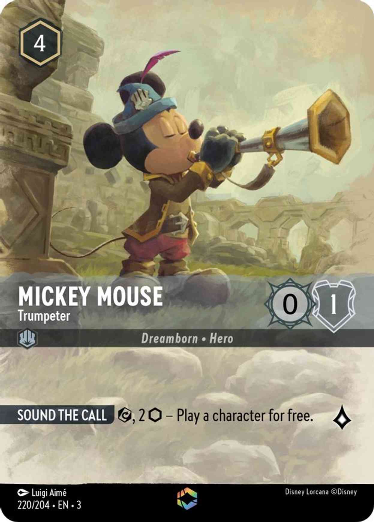 Mickey Mouse - Trumpeter (Enchanted) magic card front