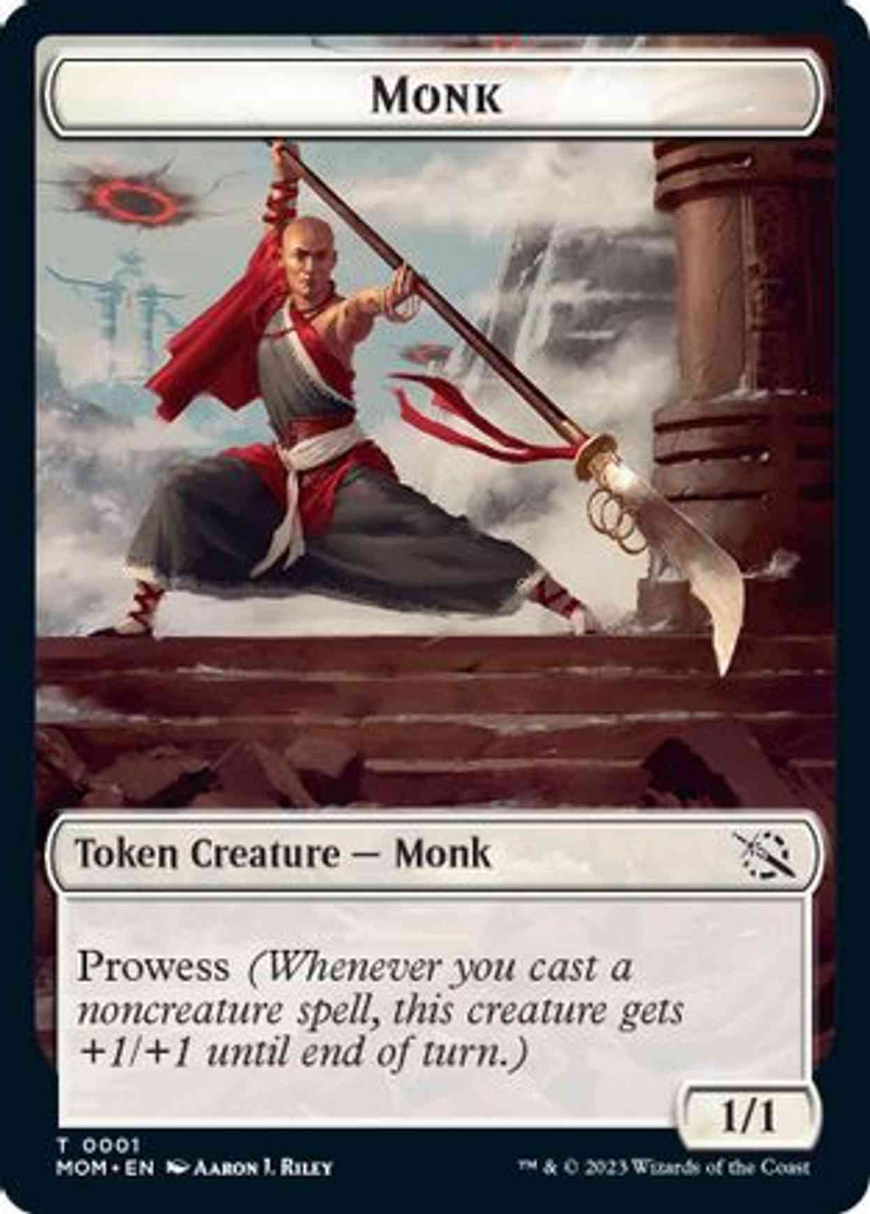 Monk // Phyrexian Saproling Double-Sided Token magic card front