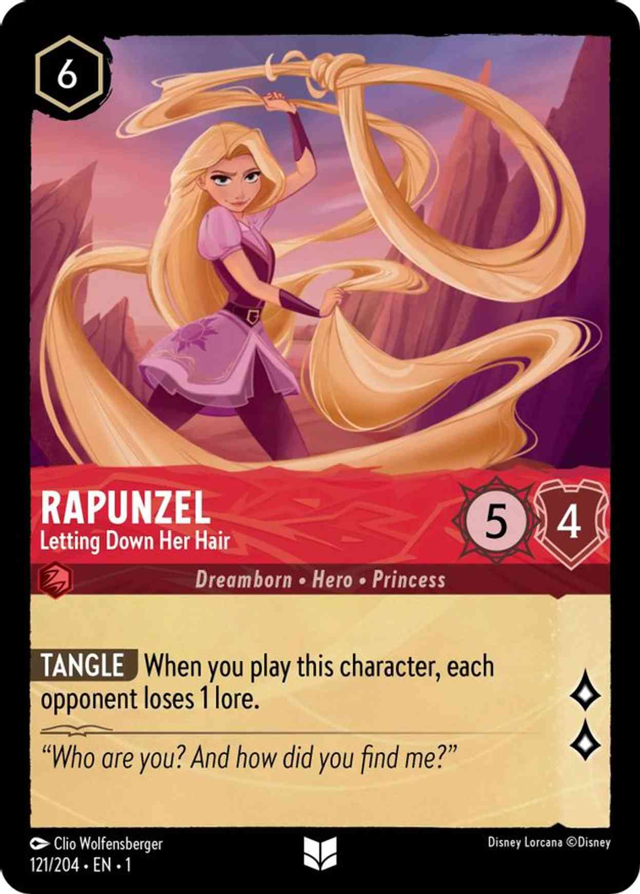 Rapunzel - Letting Down Her Hair magic card front