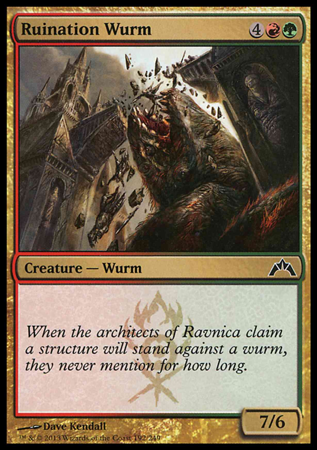 Ruination Wurm magic card front
