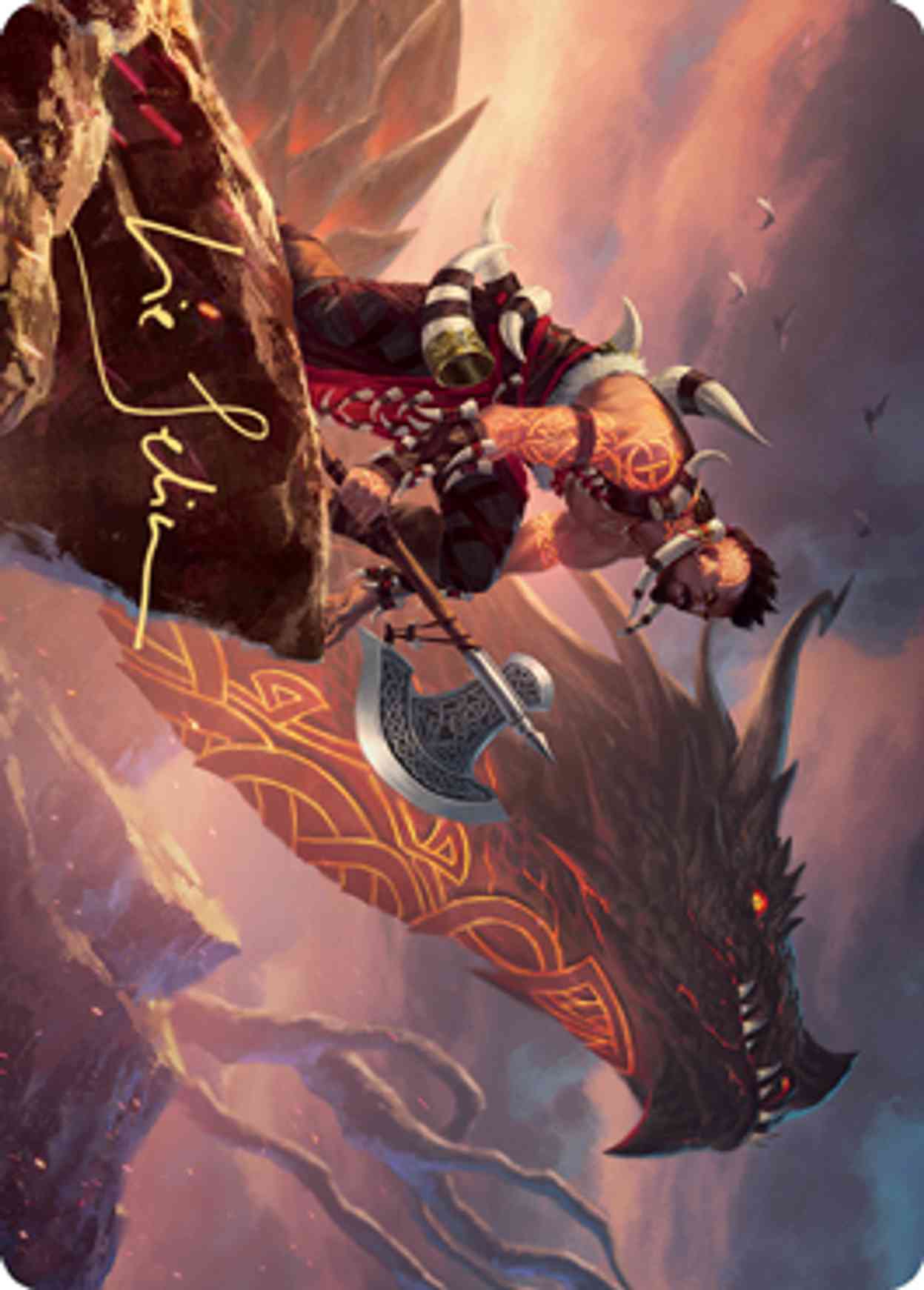 Dragonkin Berserker Art Card (Gold-Stamped Signature) magic card front