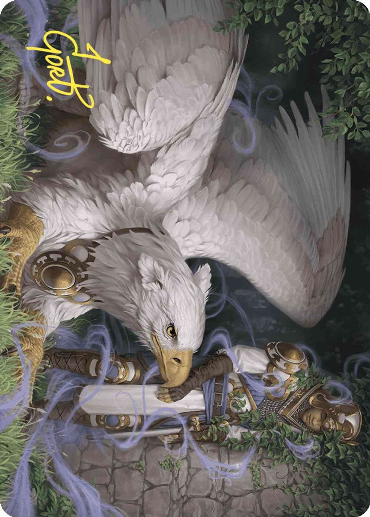 Dutiful Griffin Art Card (Gold-Stamped Signature) magic card front